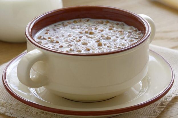 Alforfón con kéfir para una dieta de tres días.