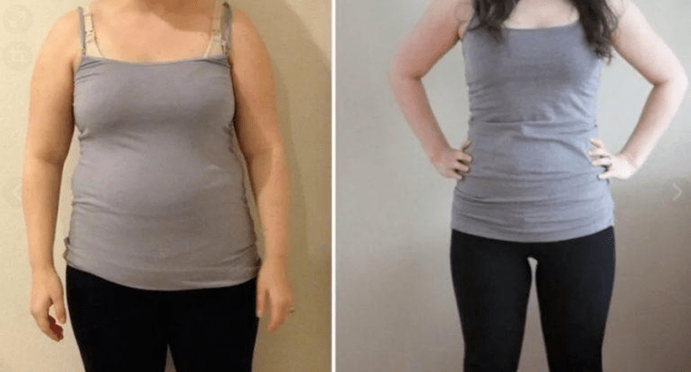 resultados antes y después de la dieta de la tienda